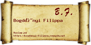 Bogdányi Filippa névjegykártya